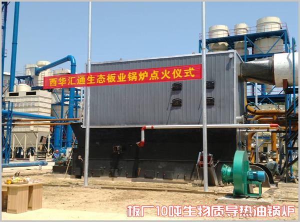 河南板厂10吨生物质导热油锅炉