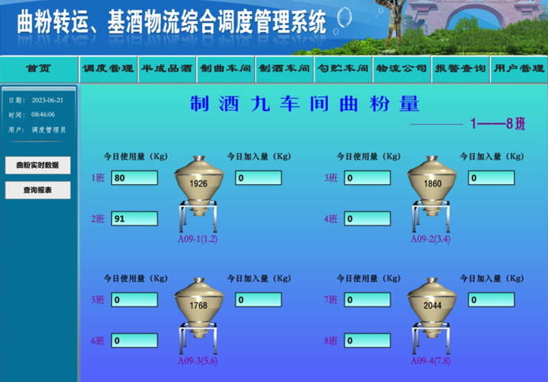 基酒、曲粉智能调度系统